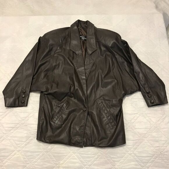 Vintage‎ Gino di Giorgio single button leather jacket size M - Picture 1 of 7